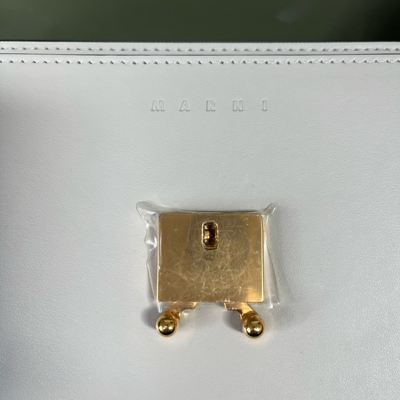 Marni Trunk Bag Medium in Green Gray and Brown Leather - Picture 4 of 7